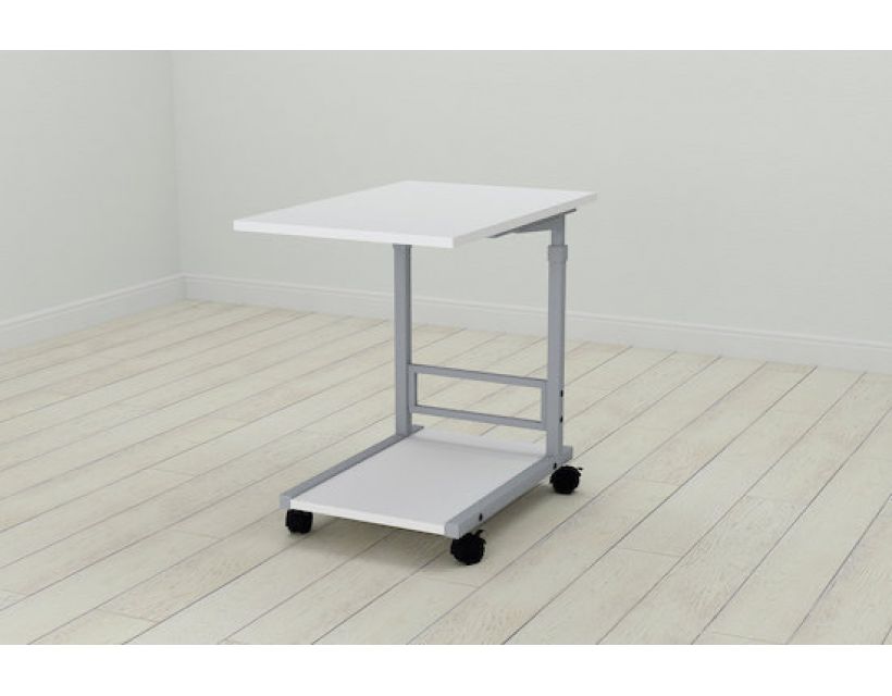 Стіл приставний Ferrum-decor Френа 62x40x60 метал Сірий ДСП Білий 16мм (FRD-102519)