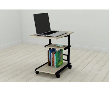 Стіл приставний Ferrum-decor Адан 62x40x60 метал Чорний ДСП Дуб Сонома 16мм (FRD-102487)