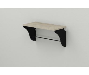 Настінна полиця Ferrum-decor Комфі 260x700x240 метал Чорний ДСП Сонома 16 мм (FRD-102761)