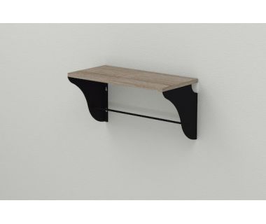 Настінна полиця Ferrum-decor Комфі 260x600x240 метал Чорний ДСП Сонома Трюфель 16 мм (FRD-102741)