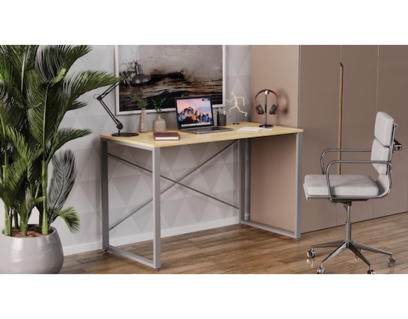 Письмовий стіл Ferrum-decor Серії Коннект 75x120x600 сірий ДСП Дуб Артизан 16мм (FRD-104215)