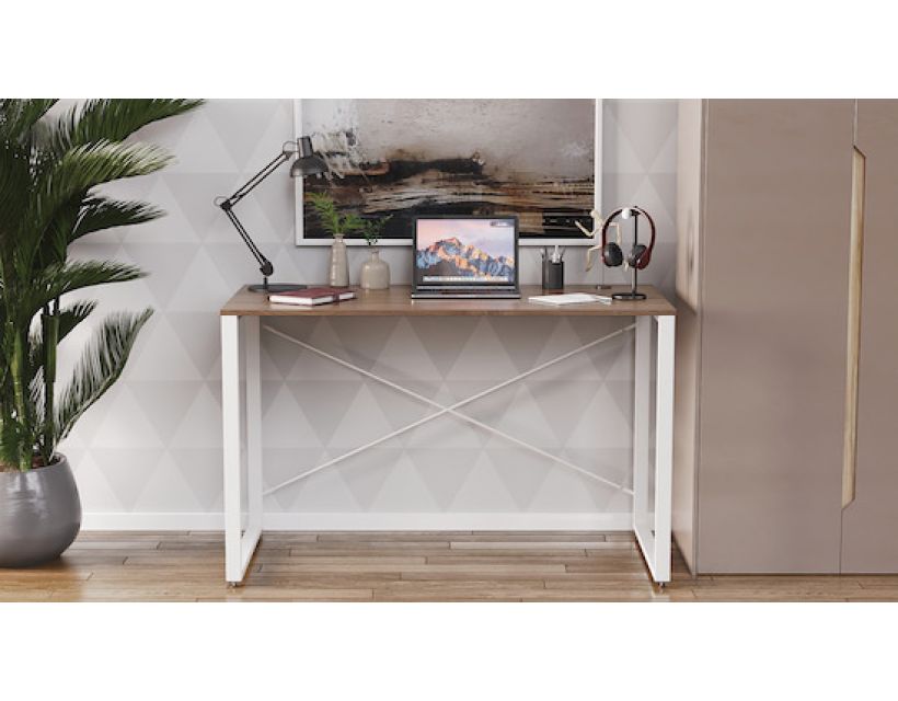 Письмовий стіл Ferrum-decor Коннект 75x120x600 білий ДСП Дуб Сонома Трюфель 16мм (FRD-104211)