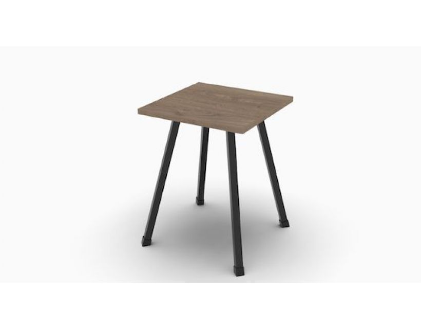 Табурет Ferrum-decor 430x320x320 Черный металл ДСП Дуб Сонома Трюфель 16 мм (FRD-104641)