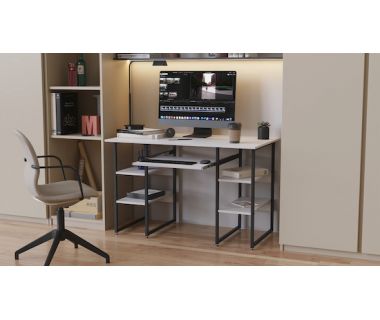 Комп'ютерний стіл Ferrum-decor Тім 75x120x70 чорний ДСП Білий 16мм (FRD-103970)