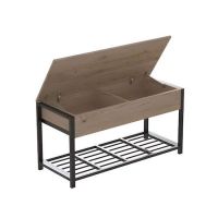 Банкетка з ящиком Ferrum-decor Дрейк 1 550x1000x400 метал Чорний ДСП Артизан 16 мм (FRD-103046)