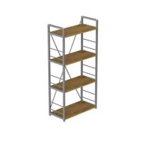 Етажерка 4/60 Ferrum-decor Серії Коннект 120x60x28 сірий ДСП Дуб Артизан 16мм (FRD-104250)