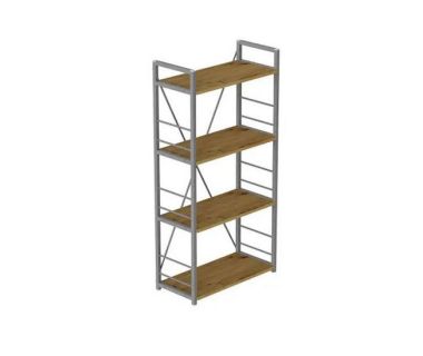 Этажерка 4/60 Ferrum-decor Серии Коннект 120x60x28 серый ДСП Дуб Артизан 16мм (FRD-104250)