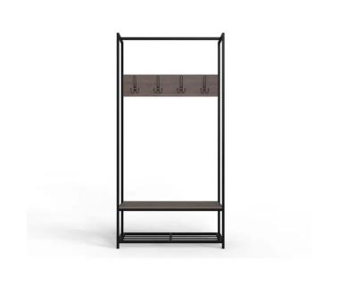 Вешалка напольная Ferrum-decor Трелис 13 180x90x38 черный ДСП Дуб Сонома Трюфель 16мм (FRD-104329)