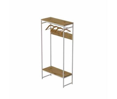 Вешалка напольная Ferrum-decor Трелис 14 180x90x38 белый ДСП Дуб Артизан 16мм (FRD-104351) Вешалка напольная Ferrum-decor Трелис 14 180x90x38 белый ДСП Дуб Артизан 16мм (FRD-104351)