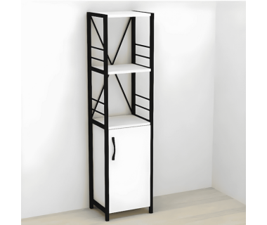 Етажерка 3/34 Ferrum-decor Серії Конект із тумбою 144x34x28 Чорний ДСП Білий (FRD-104421)