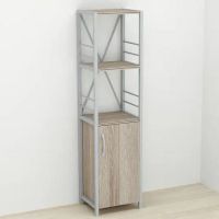 Етажерка 3/34 Ferrum-decor Серії Конект із тумбою 144x34x28 Сірий ДСП Сонома Трюфель (FRD-104439)