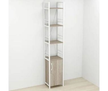 Этажерка 4/34 Ferrum-decor Серии Конект с тумбой 179x34x28 Белый ДСП Сонома Трюфель (FRD-104474)