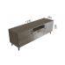Тумба Лестер на конусных ножках Ferrum-decor 48x139x38 Черный металл ДСП Дуб Сонома Трюфель 16 мм (FRD-106805)