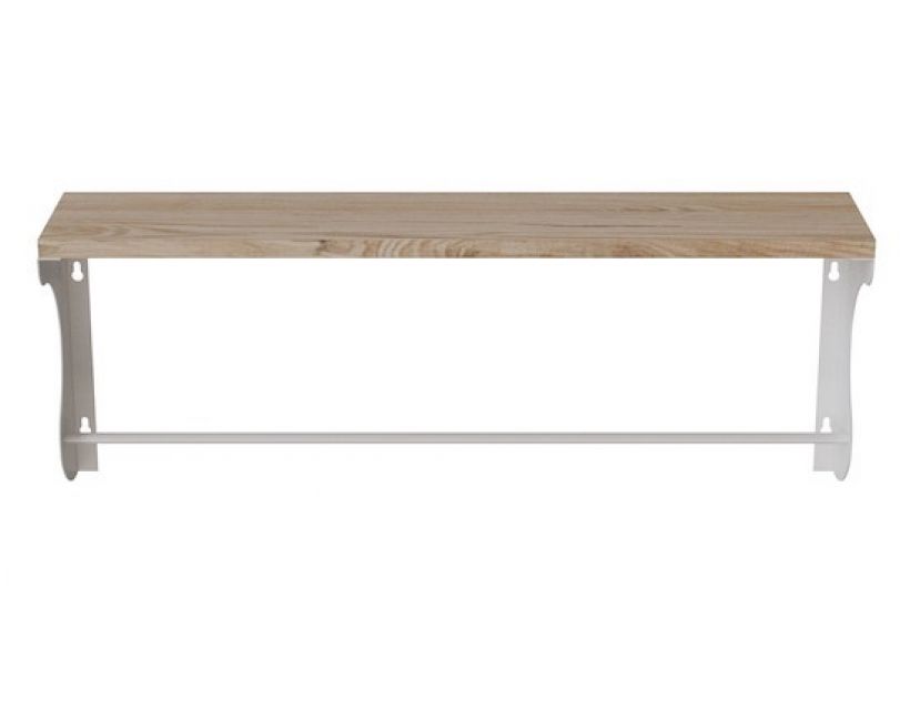 Полка настенная Ferrum-decor Юзибы 270x700x150 металл Белый ДСП Артизан 16 мм (FRD-102703)