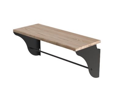 Настінна полиця Ferrum-decor Комфі 260x600x240 метал Чорний ДСП Артизан 16 мм (FRD-102738)