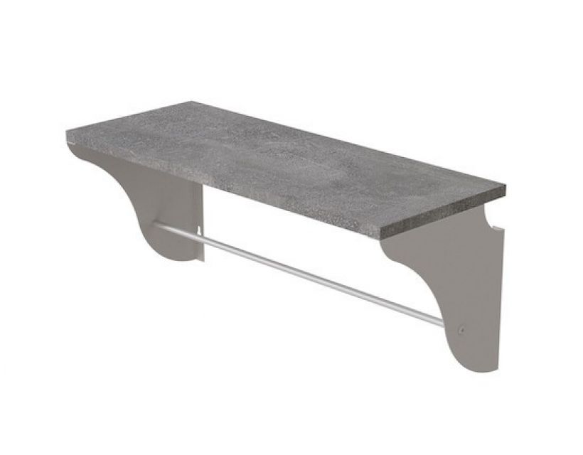 Полка настенная Ferrum-decor Комфи 260x600x240 металл Белый ДСП Бетон 16 мм (FRD-102750)