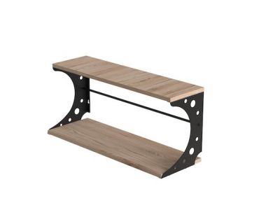 Полка настенная Ferrum-decor Букин 330x700x240 металл Черный ДСП Артизан 16 мм (FRD-102885)