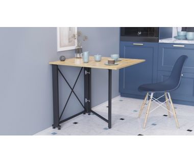 Стол-книга трансформер Орион 1 Ferrum-decor 750x810x730 Черный металл ДСП Дуб Артизан 16 мм (FRD-104602)