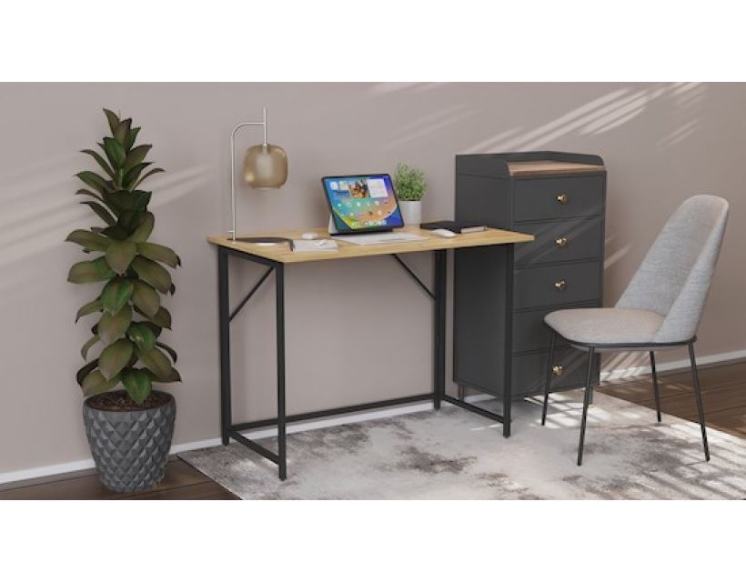 Стіл розкладний Моріс Ferrum-decor 750x1000x600 Чорний метал ДСП Дуб Артизан 16 мм (FRD-104674)