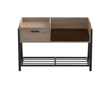 Банкетка с тумбочкой Ferrum-decor Бланка 540x1000x320 металл Черный ДСП Артизан 16 мм (FRD-103025)
