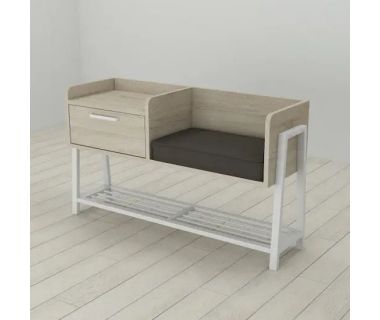 Банкетка с тумбочкой и сидением Ferrum-decor Бланка 540x1000x320 металл Белый ДСП Сонома 16 мм (FRD-103034) Банкетка с тумбочкой и сидением Ferrum-decor Бланка 540x1000x320 металл Белый ДСП Сонома 16 мм (FRD-103034)