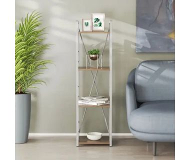 Этажерка 4/34 Ferrum-decor Серии Коннект 120x34x28 серый ДСП Дуб Сонома Трюфель 16мм (FRD-104287)