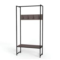 Вешалка напольная Ferrum-decor Трелис 12 180x90x38 черный ДСП Дуб Сонома Трюфель 16мм (FRD-104311)
