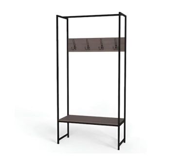 Вешалка напольная Ferrum-decor Трелис 12 180x90x38 черный ДСП Дуб Сонома Трюфель 16мм (FRD-104311)