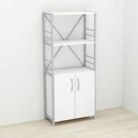 Этажерка 3/60 Ferrum-decor Серии Конект с тумбой 144x60x28 Серый ДСП Белый (FRD-104456)