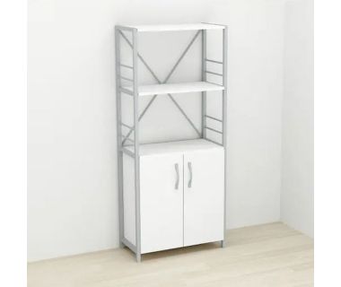 Етажерка 3/60 Ferrum-decor Серії Конект із тумбою 144x60x28 Сірий ДСП Білий (FRD-104456)