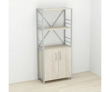 Етажерка 3/60 Ferrum-decor Серії Конект із тумбою 144x60x28 Сірий ДСП Сонома (FRD-104459)