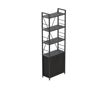 Этажерка 4/60 Серии Конект с тумбой 179x60x28 Черный ДСП Сосна Кембра FRD-104486 Этажерка 4/60 Серии Конект с тумбой 179x60x28 Черный ДСП Сосна Кембра FRD-104486