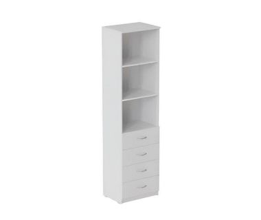 Пенал Анжело Ferrum-decor на 3 полиці із 4 ящиками 1900x500x380 ДСП Білий 16 мм (FRD-104960)
