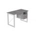 Письменный стол с ящиками Ferrum-decor Оскар 750x1200x700 металл Белый ДСП Бетон 16 мм (FRD-103267)