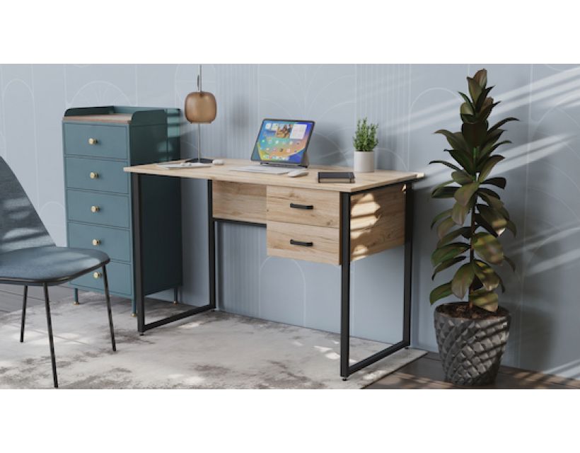 Комп'ютерний стіл Ferrum-decor Дакота 75x120x70 чорний ДСП Дуб Артізан 16мм (FRD-101947)