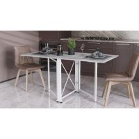 Стол-книга трансформер Орион 2 Ferrum-decor 750x1520x730 Белый металл ДСП Бетон 16 мм (FRD-104596)