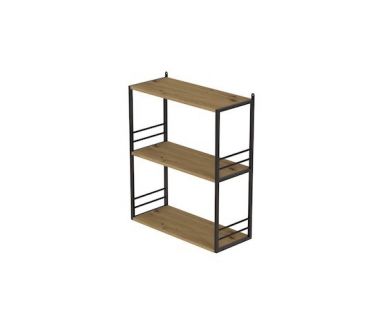 Книжкова полиця універсальна Ferrum-decor Стім 2 74x63x26 чорний ДСП Дуб Артизан 16мм (FRD-104105)