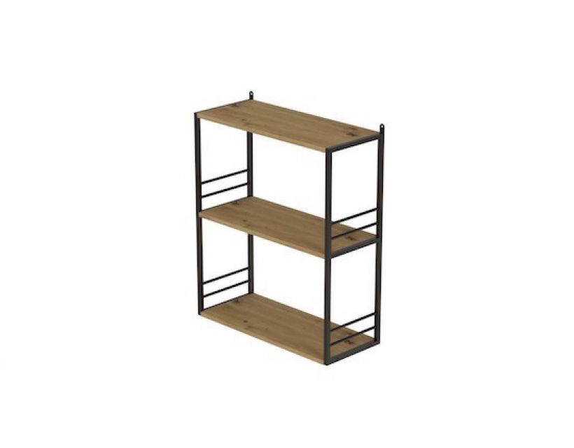 Книжкова полиця універсальна Ferrum-decor Стім 2 74x63x26 чорний ДСП Дуб Артизан 16мм (FRD-104105)