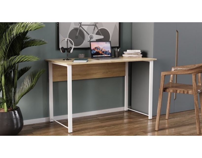 Комп'ютерний стіл Ferrum-decor Курт 75x120x70 білий ДСП Дуб Сонома 16мм (FRD-102237)