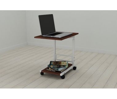 Стіл приставний Ferrum-decor Френа 62x40x60 метал Білий ДСП Венге 16мм (FRD-105399)