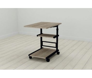 Стіл приставний Ferrum-decor Адан 62x40x60 метал Чорний ДСП Дуб Дуб Сонома Трюфель 16мм (FRD-102488)