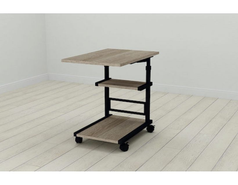 Стіл приставний Ferrum-decor Адан 62x40x60 метал Чорний ДСП Дуб Дуб Сонома Трюфель 16мм (FRD-102488)