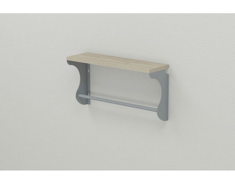 Настінна полиця Ferrum-decor Юзіби 270x600x150 метал Сірий ДСП Сонома 16 мм (FRD-102691)