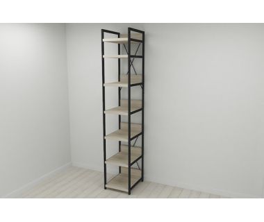 Шкаф Гардероб Уни секция 4 серии Конект Ferrum-decor 220x40x50см Черный металл ДСП Дуб Сонома 32 мм (FRD-104549)