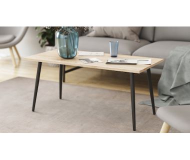 Стіл журнальний Монтана Ferrum-decor 45x100x50 Чорний метал ДСП Дуб Сан-Марино 16 мм (FRD-106716)