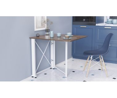 Стіл-книга трансформер Оріон 1 Ferrum-decor 750x810x730 Білий метал ДСП Дуб Сонома Трюфель 16 мм (FRD-104608)