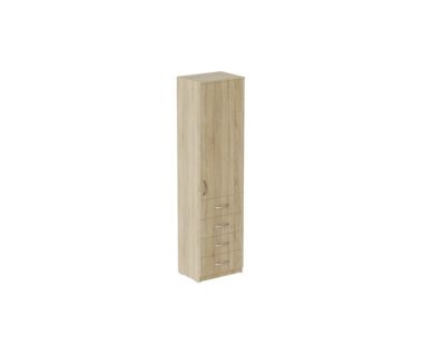 Пенал Анжело Ferrum-decor на 3 полках с дверью и 4 ящиками 1900x500x380 ДСП Дуб Сонома 16 мм (FRD-104968)