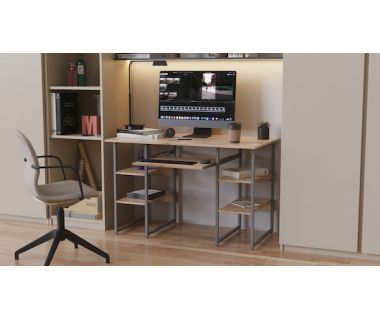 Комп'ютерний стіл Ferrum-decor Тім 75x120x60 сірий ДСП Дуб Артизан 16мм (FRD-102461)