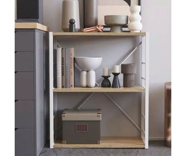 Етажерка 3/60 Ferrum-decor Серії Коннект 73x60x28 білий ДСП Дуб Сонома 16мм (FRD-104263)