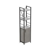 Этажерка 3/34 Ferrum-decor Серии Конект с тумбой 144x34x28 Черный ДСП Бетон (FRD-104427)